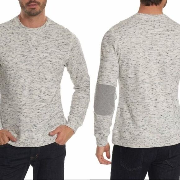 ROBERT GRAHAM Endurance Elbow Patch Sweatshirt In Heather - Picture 1 of 9